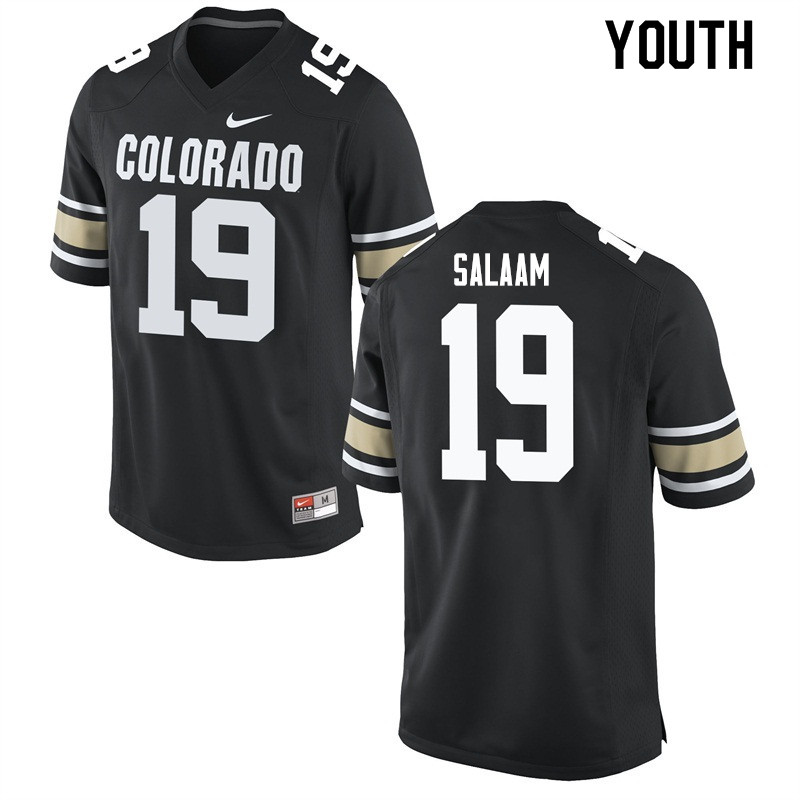 Youth #19 Rashaan Salaam Colorado Buffaloes College Football Jerseys Sale-Home Black - Click Image to Close